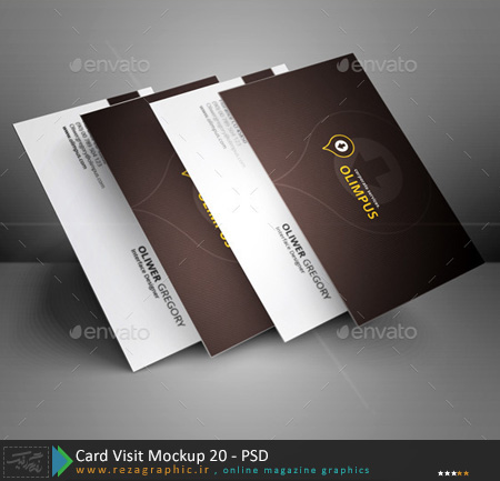 طرح لایه باز پیش نمایش کارت ویزیت – Card Visit Mockup 20 | رضاگرافیک 